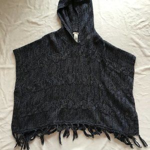 Garage knit hooded poncho